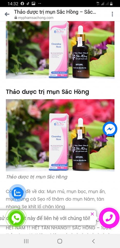 Thảo dược Sắc Hồng không phải là thuốc, không trị được các vấn đề da.