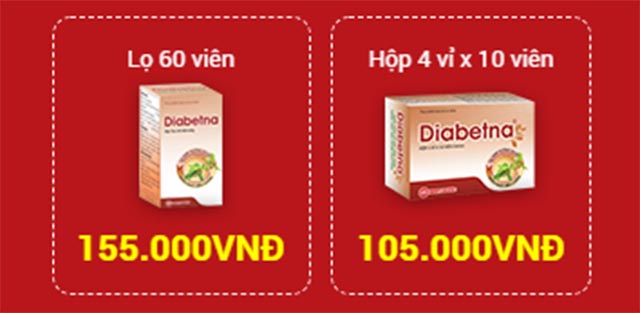 Thực phẩm bảo vệ Sức khỏe: Diabetna thông tin chi tiết